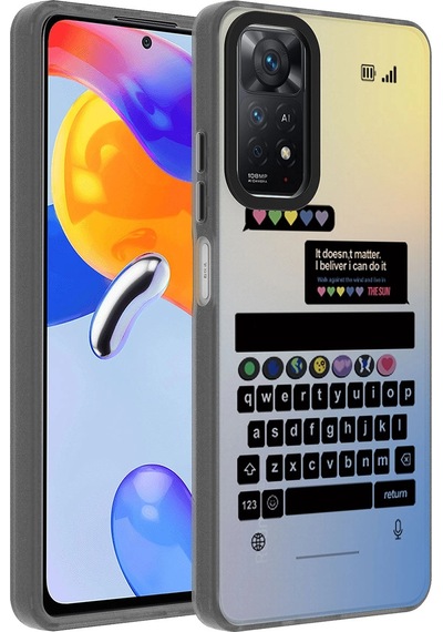 Xiaomi Redmi Note 11 Pro 5g Kılıf Desenli Zore Dragon Sert Kapak Klavye
