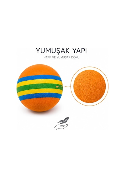 Tr 4'lü Yumuşak Kedi Oyun Topu Seti, Renkli Hafif Sünger Toplar, Sessiz Kovalama Yakalama Ve Günlük Ev İçi Aktivi