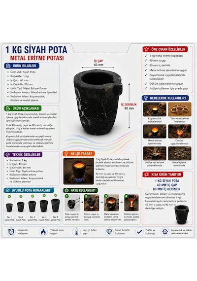Torna Türk 1 Kilogram Siyah Pota