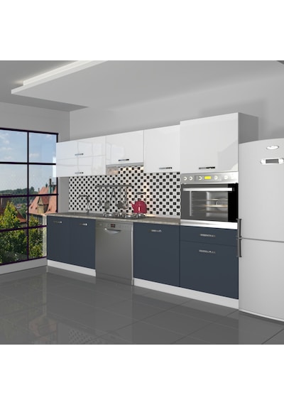 Decoraktiv Elite 280y Ankastre Boy Dolaplı Mdf Hazır Mutfak Dolabı - Tezgah Dahil - Antrasit - Beyaz Decoraktiv Elite 280y Ankastre Boy Dolaplı Mdf Hazır Mutfak Dolabı - Tezgah Dahil - Antrasit - Beyaz