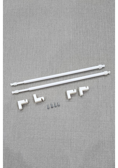 Ayarlanabilir Briz Perde Çubuğu 75-130cm 2 Adet Beyaz