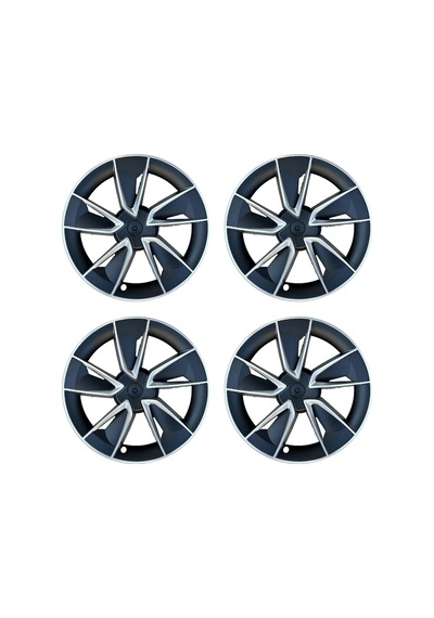 Red Lion Parts Tesla Model Y Juniper 2025+ Uyumlu 19 İnç Uberturbine Stil Jant Kapağı Seti - Mat Siyah 4 Adet