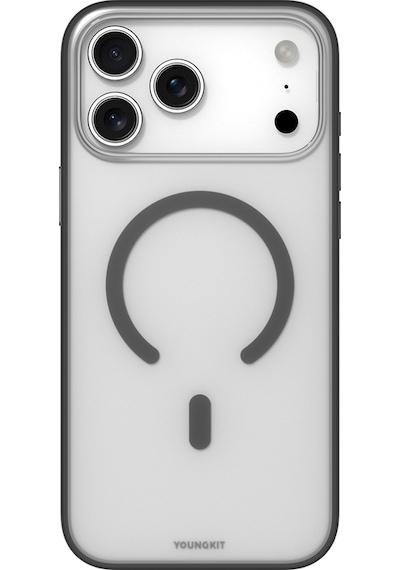 Apple Uyumlu iPhone 17 Pro Kılıf M-safe Şarj Özellikli Youngkit Clear Serisi Kapak Siyah Siyah
