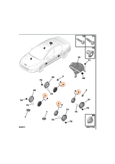 Peugeot 407 Hoparlör Seti 2 Adet 6562.X2 2 Adet 6562.X3 Tweeter Hariç-Soketsiz