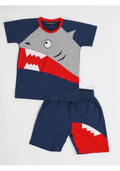 Casabony Navy Shark Erkek Çocuk Şort Takım - Lacivert