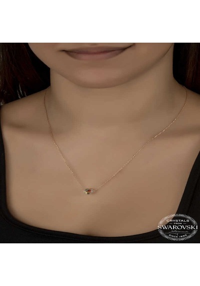 Gumush Swarovski Crystal Taşlı Parlak Top Gümüş Kadın Kolye