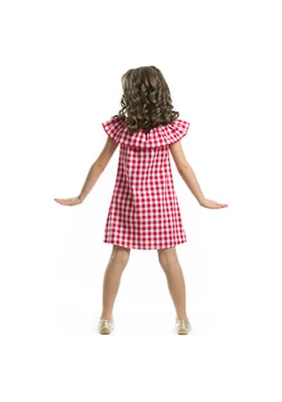 Denokids Kalp Gözlüklü Elbise Kırmızı
