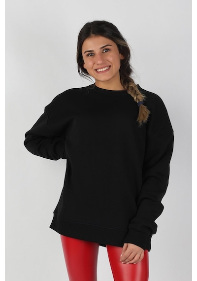 Kadın Sıfır Yaka Baskılı Sweatshirt 001