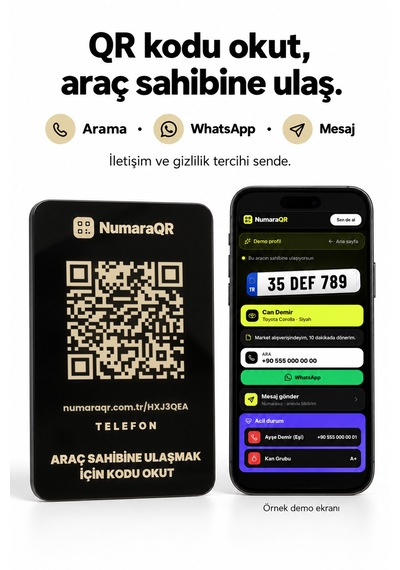 Numaraqr Qr Kodlu Araç Numaratörü Sticker Cam Içi Park