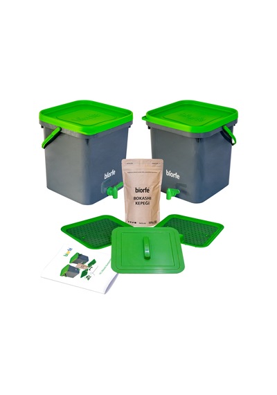Biorfe Bokashi Kompost Set + 3 Kg Kepek – 18SG6B