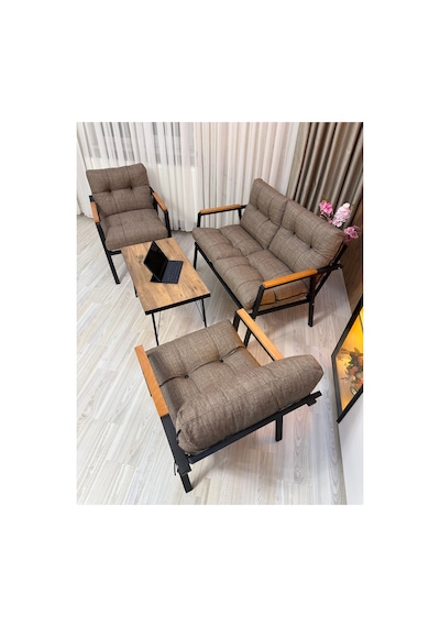 Houseart Menekşe Balkon, Bahçe,teras,cafe - Salon - Metal Kanepe Koltuk Takımı - 2 1 1 Sehpa Cappuccino Houseart Menekşe Balkon, Bahçe,teras,cafe - Salon - Metal Kanepe Koltuk Takımı - 2 1 1 Sehpa Cappuccino
