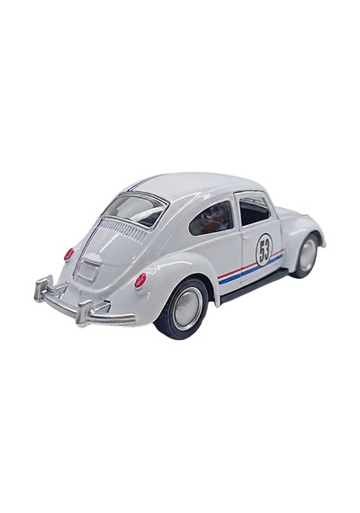 1:36 Ölçek Metal Vosvos Çek Bırak Araba Kapıları Açılan Oyuncak 1967 Volkswagen Beetle - Beyaz