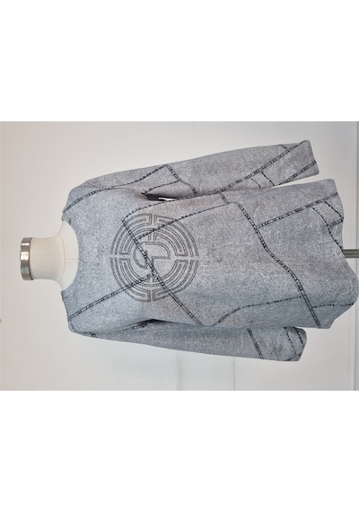 Neden Tekstil Kadın Gri Baskılı Uzun Kollu Sweatshirt