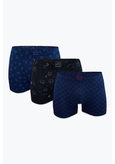 Malabadi Erkek Desenli Modal Boxer 3 Adet 3m251 Set-1