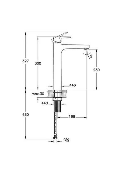 Artema Flow Square Lavabo Bataryası Çanak Mat Siyah A42936