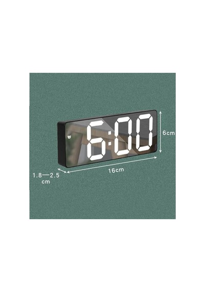 Aynalı Alarm Saat Takvimli Termometre Led Dijital Modern Masa Saati Diğer