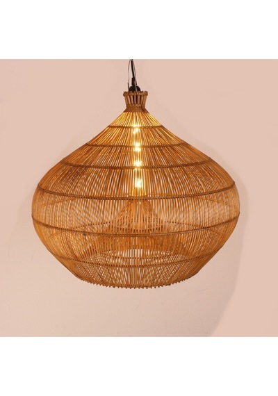 Atlas Doğal Rattan Avize 50x60 Cm Bej