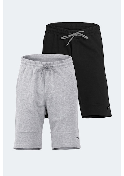 Slazenger Nora 2 Li Set Erkek Şort Siyah - Gri