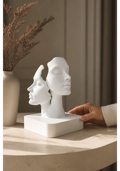 İkiliğin Yüzleri Figürlü Minimalist Dekoratif Biblo 82336262