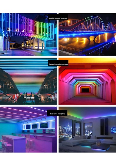 Ct-4567 Pixel Neon Led Set 5 Metre Rgb Kumandalı Esnek Şerit Işık İç & Dış Mekan Dekoratif Aydı