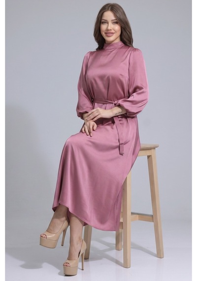 Dorne Moda Kemerli Dik Yaka Uzun Kollu Midi Boy Saten Elbise - Düğün - Mezuniyet - Ofis Şıklığı Pembe Pembe Dorne Moda Kemerli Dik Yaka Uzun Kollu Midi Boy Saten Elbise - Düğün - Mezuniyet - Ofis Şıklığı Pembe Pembe