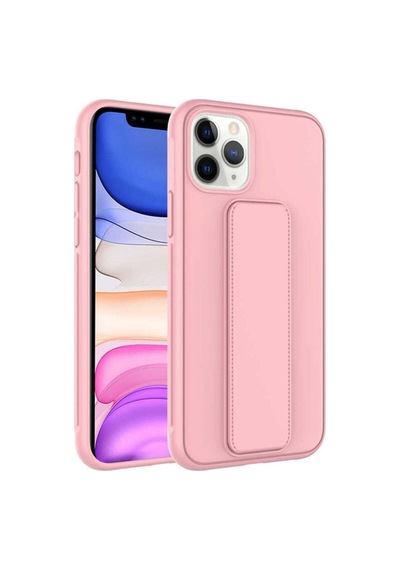 Apple Uyumlu iPhone 11 Pro Kılıf Zore Qstand Kapak Pembe