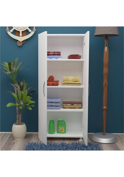 Begüm Tamamı MDF Çok Amaçlı 4 Bölmeli Mutfak Banyo Dolap Kitaplık