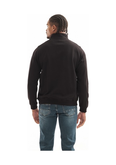 Boğazlı Sweatshirt Siyah