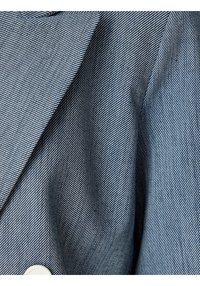 Koton Uzun Kollu Düğmeli Kruvaze Yaka Crop Blazer Ceket Lacivert 5sak50017uw Lacivert