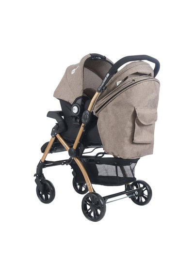 Kahverengi 4 Baby Ab460 Active Gold Travel Sistem Çift Yönlü Bebek Arabası Kahverengi
