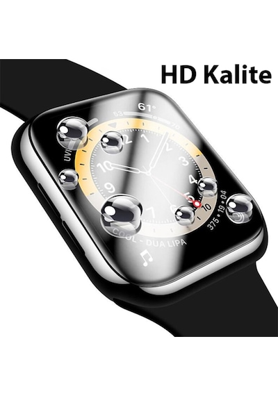 Apple Uyumlu  Watch 7 45Mm Ekran Koruyucu 3D Kavisli Tam Kaplama Pmma-Siyah