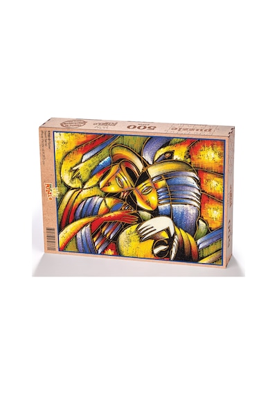 King Of Puzzle Yüzler Ahşap Puzzle 500 Parça