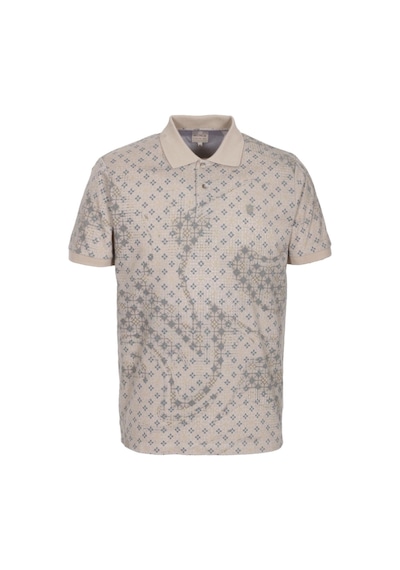 Erkek Polo Yaka Tişört Vizon Slim Fit Ribanalı Kol Pamuklu Baskılı T-shirt Ncs Jeans 1252-vizon Vizon