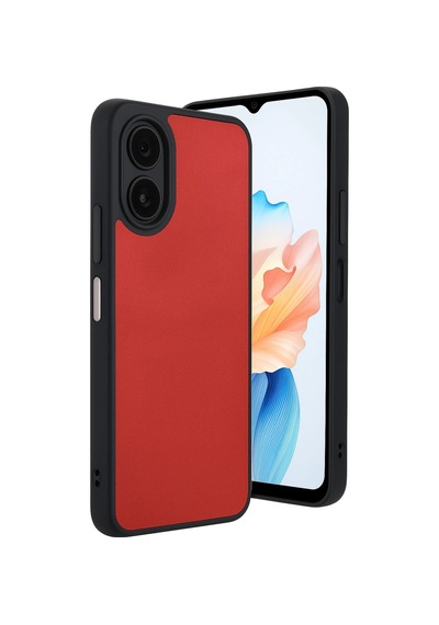 Oppo A38 Kılıf Aras Deri Kapak - Kırmızı -