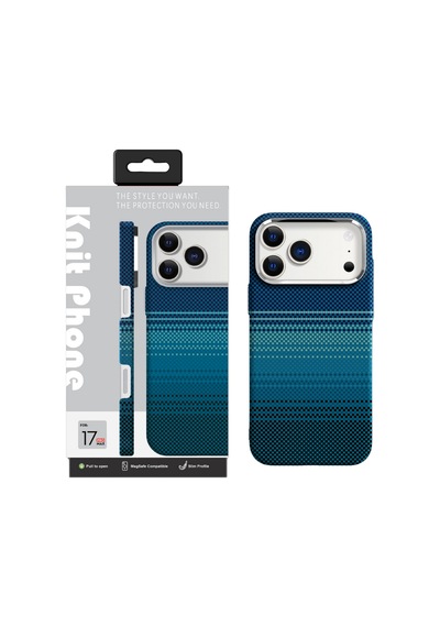 Knit Apple iPhone Uyumlu 17 Kevlar Series Kılıf Lf - 114 Mavi