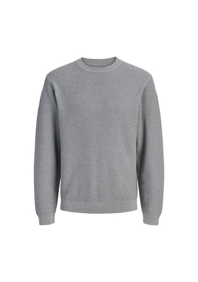 Jack & Jones Premium % 100 Pamuk Bisiklet Yaka Kazak Erkek Kazak 12301707 Gri