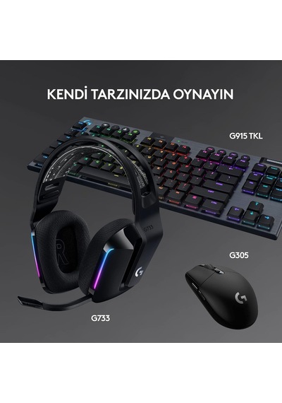 G733 Lıghtspeed Kablosuz Kulak Üstü Oyuncu Kulaklığı, Lıghtsync Rgb, Blue Voice Mikrofon, Askılı Kafa Bandı, Pro