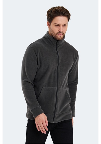 Slazenger Sansa 2 Li Set Erkek Fermuarlı Dik Yaka Cepli İndigo - Koyu Gri Polar İndigo - Koyu Gri
