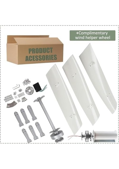 Dikey Rüzgar Türbini Jeneratör Kiti, 16000 W, 12 V/24 V/48 V/110 V/220 V, Küçük Dikey Üç Fazlı Ac Rüzgar Türb