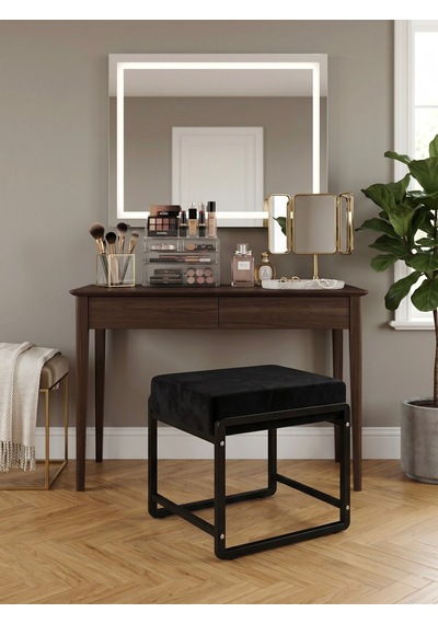 Pure Siyah Ayaklı Babyface Puf 50x40x45 Cm - Modern Bench