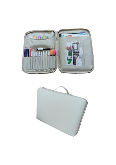 Resim Çantası Kalemlikli Defter Boya Malzemeleri Aktivite Çantası Unisex Kırtasiye Çantası