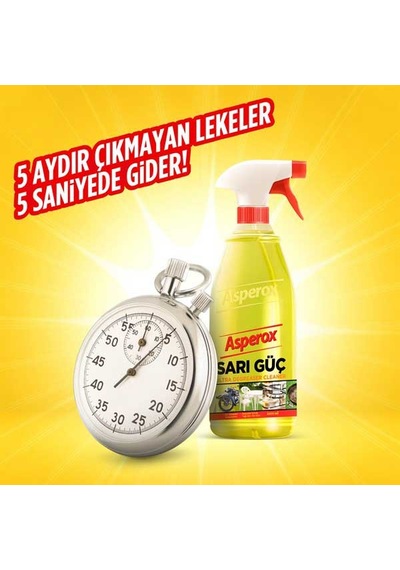 Asperox Sarı Güç Ultra Yağ Çözücü 1 Lt 20'li Paket 20'li Set
