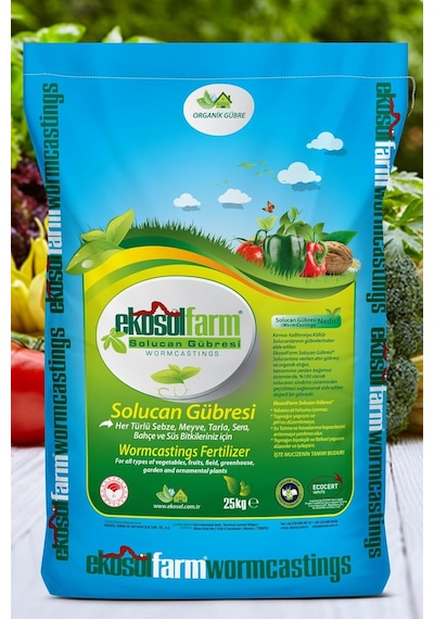 Ekosolfarm%100 Solucan Gübresi 25 Kg Organik Gübre Tüm Bitkilerde Kullanıma Uygun Katı Toz Formda Gübre Diğer