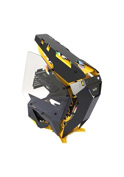 İzoly Robo Case Ax7 6x Argb Fan Gaming Pc Kasası Gaming Sarı Oyuncu Kasası