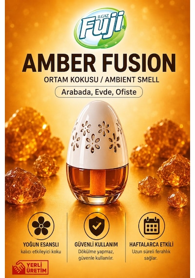 Ilgaz Fuji Amber Kokulu Araç, Wc, Oda Ve Ortam Kokusu 100 Ml Amber Fusion Kalıcı Kavanoz Koku