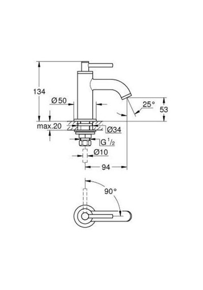 Grohe Atrio New 20658GL0 Bide Bataryası Altın