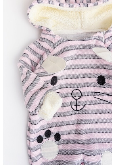 Babymod Tavşan Figürlü Kapüşonlu Içi Peluş Kız Bebek Tulum
