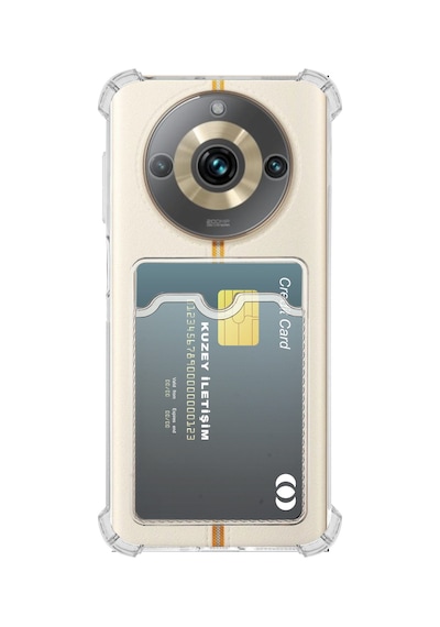 Realme 11 Pro 5g Kapak Kamera Korumalı Kartlıklı Darbe Emici Özellikli Şeffaf Silikon Kılıf