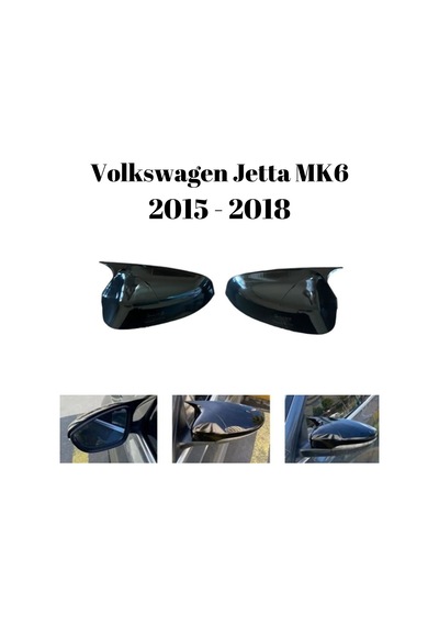 Volkswagen Jetta 2015 2016 2017 2018 Uyumlu Yarasa Ayna Kapağı Seti Batman Parlak Siyah