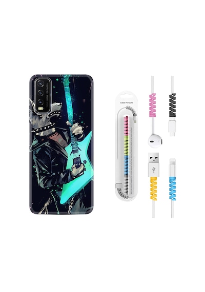 Vivo Y11S Kılıf Kablo Koruyuculu Dog Guitar 1789